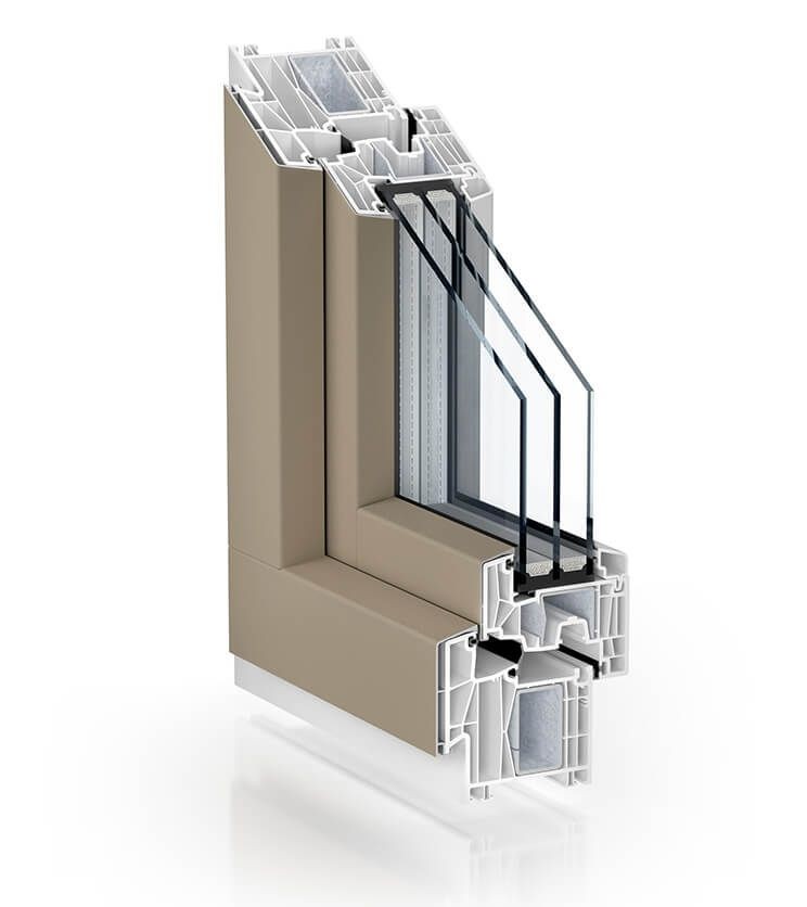 Innovatives Kunststofffenster von Next Window mit einer eleganten Aluminium-Vollschale, die zusätzliche Stabilität und ein stilvolles Design bietet. Perfekt für moderne Architekturprojekte, kombiniert dieses Fenster Langlebigkeit und Ästhetik für ein hochwertiges Wohngefühl.